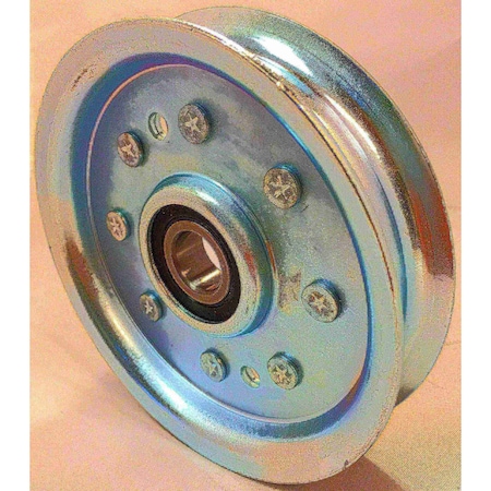 Terre Products Flat Idler Pulley - 4'' Flat Dia. - 5/8'' Bore - Steel 31400075